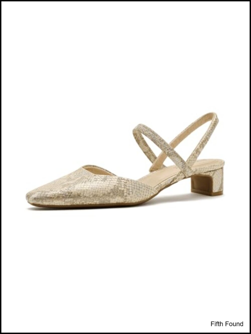 Slingback Block Kitten Heel Pump Square Toe Stretch Strap Soft System Comfort